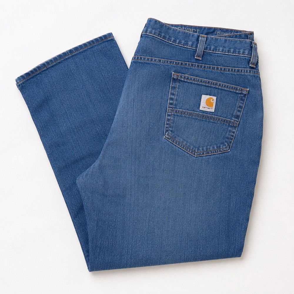 Carhartt‎ Relaxed Fit Straight Leg Jeans Mens 46x30 Blue Denim Workwear Pants